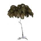 Ostrich Feather Brass Floor Lamp by Bling Lighting Studio