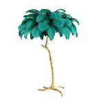 Ostrich Feather Brass Floor Lamp by Bling Lighting Studio