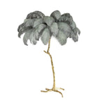Ostrich Feather Brass Floor Lamp by Bling Lighting Studio
