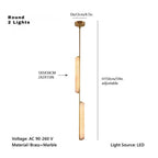 Palix Marble and Brass Chandelier for high ceiling staircase and foyer lighting