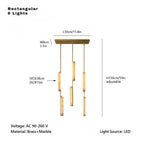 Palix Marble and Brass Chandelier for high ceiling staircase and foyer lighting