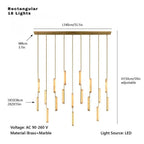 Palix Marble and Brass Chandelier for high ceiling staircase and foyer lighting