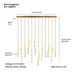 Palix Marble and Brass Chandelier for high ceiling staircase and foyer lighting