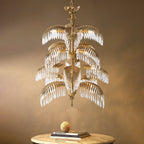 Palmera Brass Crystal Chandelier by Bling Lighting Studio