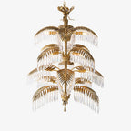 Palmera Brass Crystal Chandelier by Bling Lighting Studio