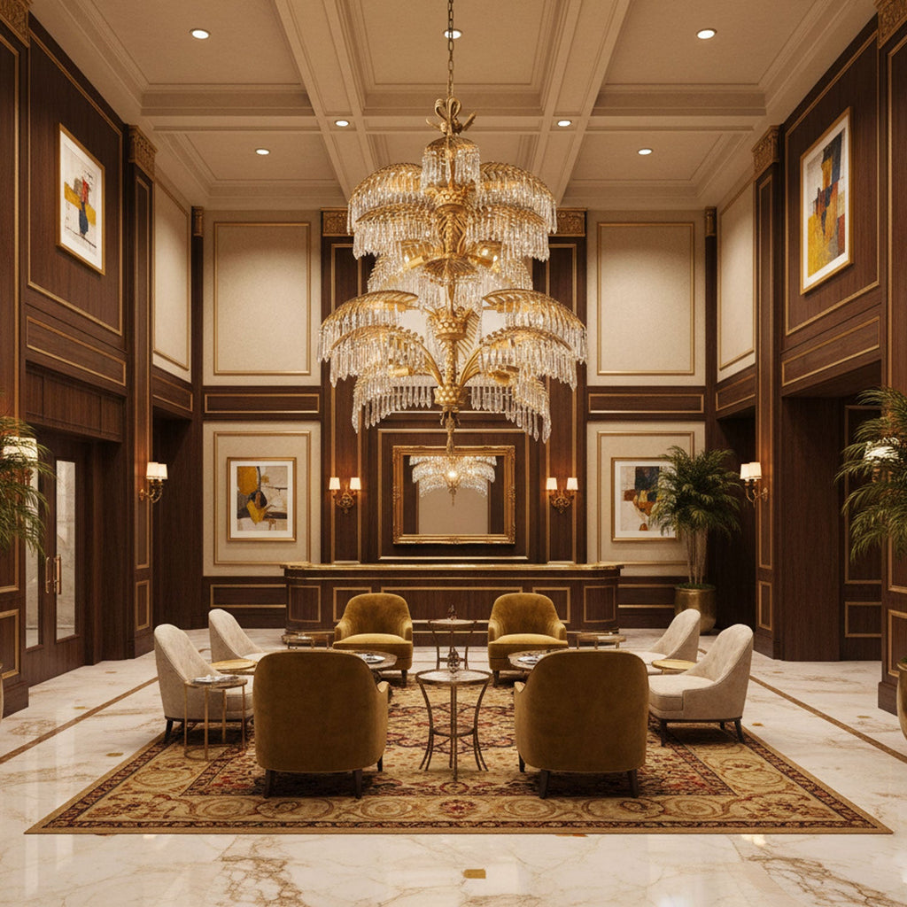 Palmera Brass Crystal Chandelier by Bling Lighting Studio