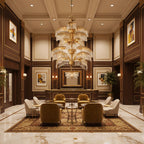 Palmera Brass Crystal Chandelier by Bling Lighting Studio
