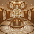 Palmera Brass Crystal Chandelier by Bling Lighting Studio