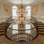 Palmera Brass Crystal Chandelier by Bling Lighting Studio