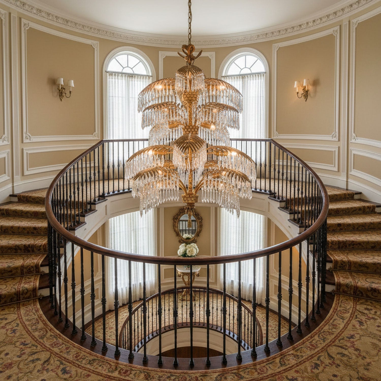 Palmera Brass Crystal Chandelier by Bling Lighting Studio