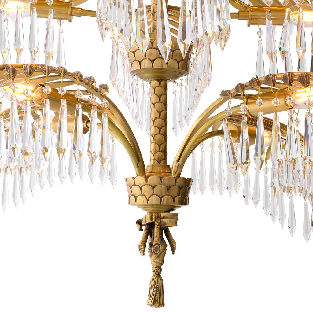 Palmera Brass Crystal Chandelier by Bling Lighting Studio