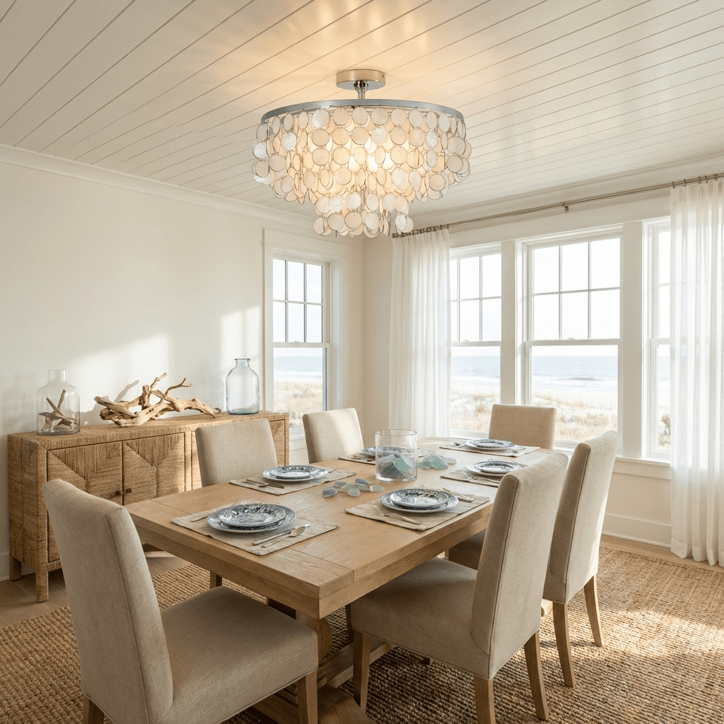 Pearl Shell Ceiling Lamp by Bling Lighting Studio
