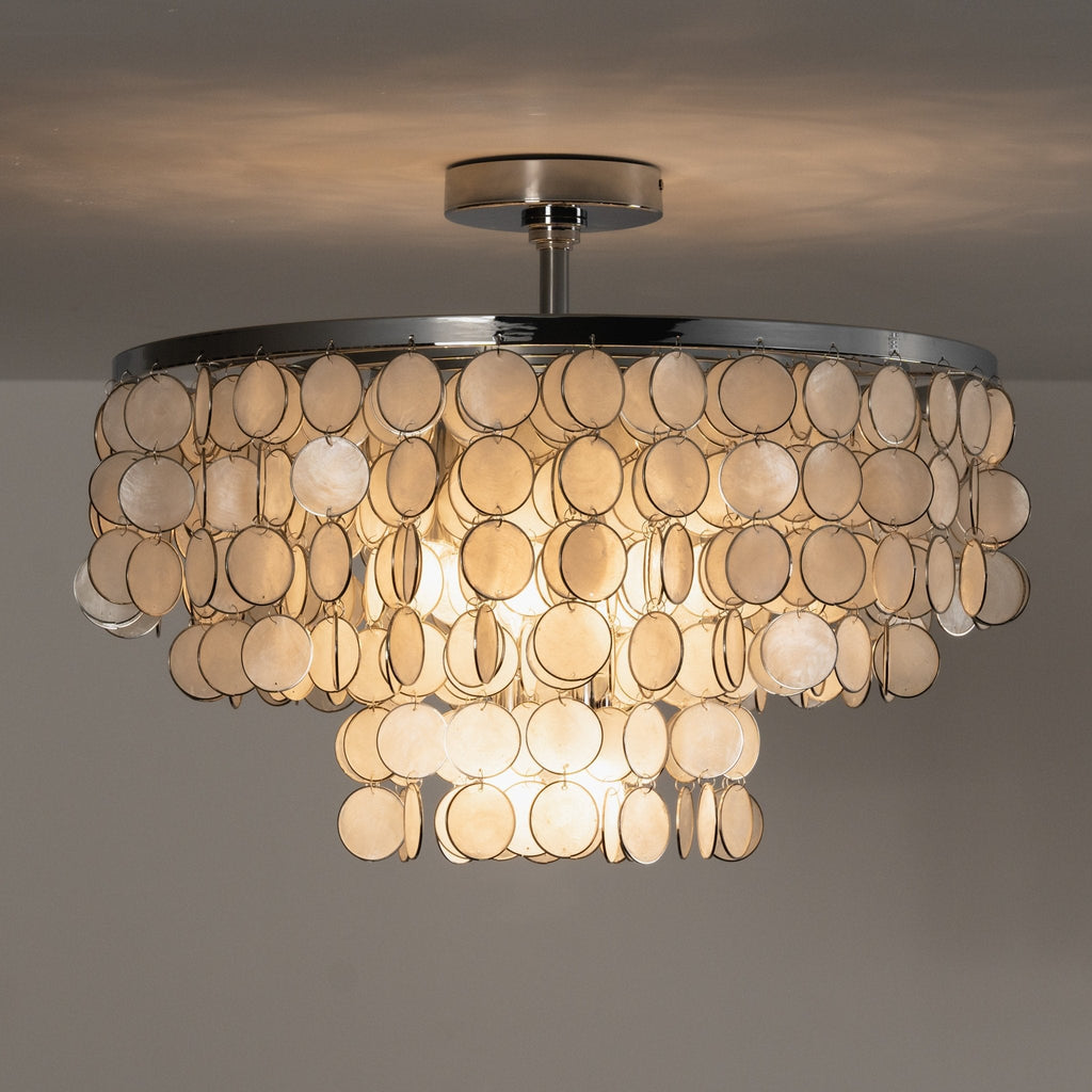 Pearl Shell Ceiling Lamp by Bling Lighting Studio