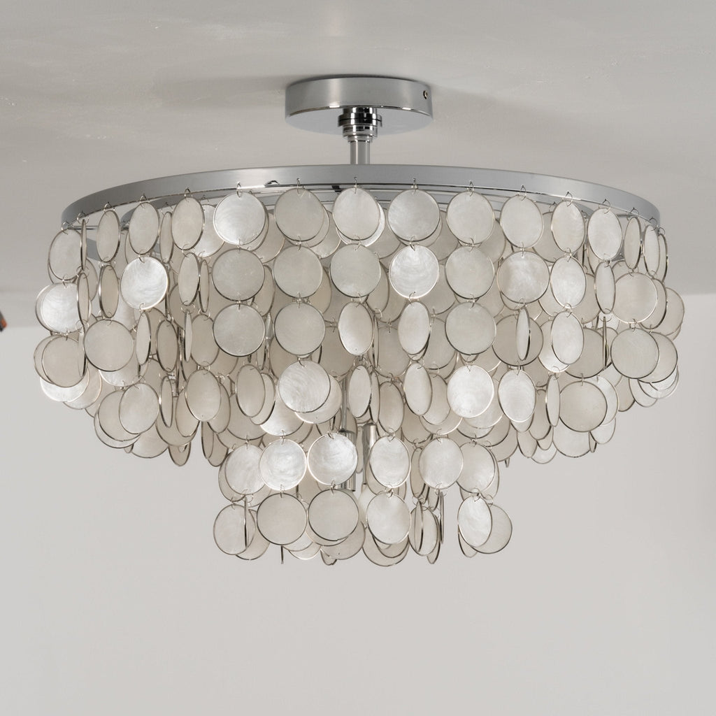 Pearl Shell Ceiling Lamp by Bling Lighting Studio