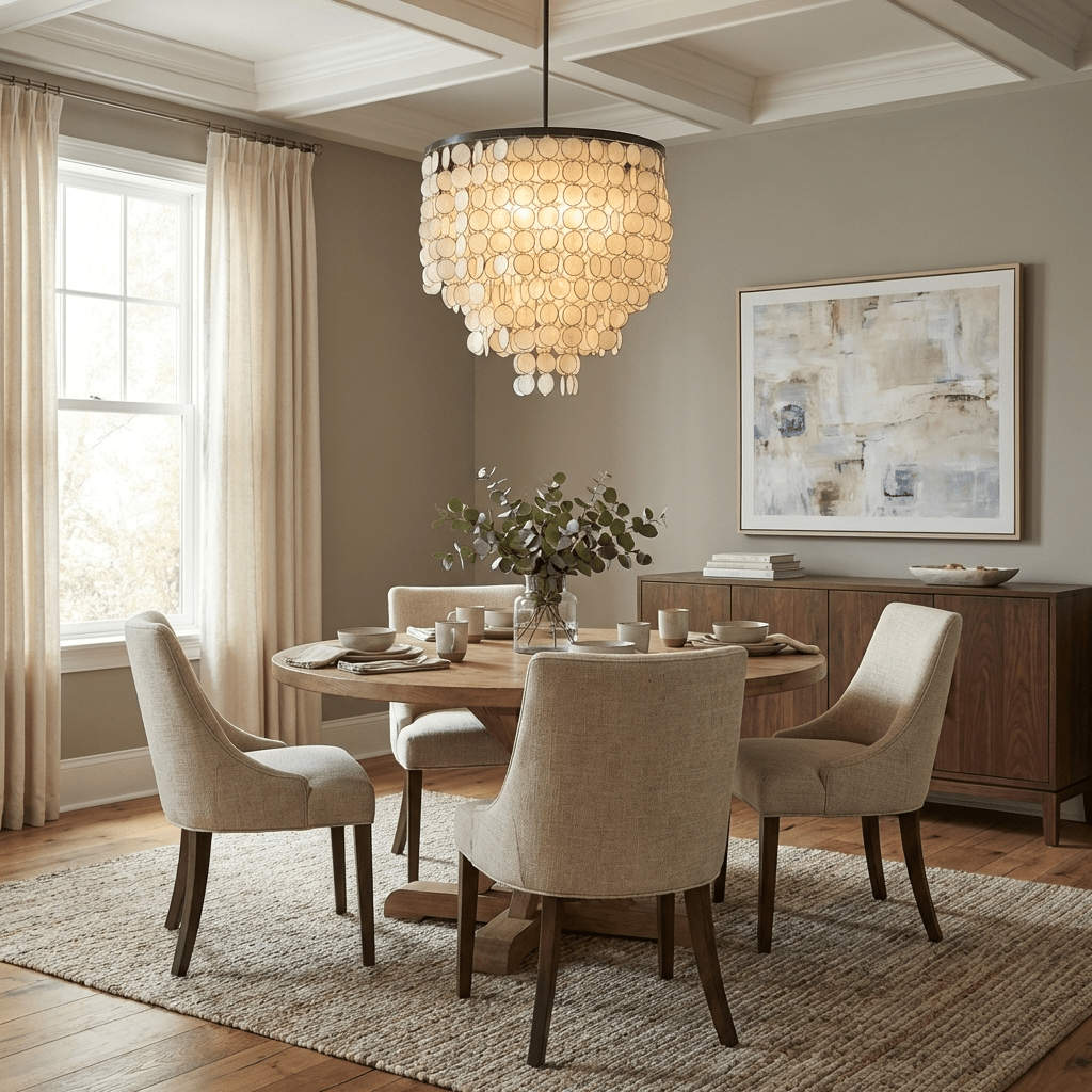 Pearl Shell Chandelier by Bling Lighting Studio