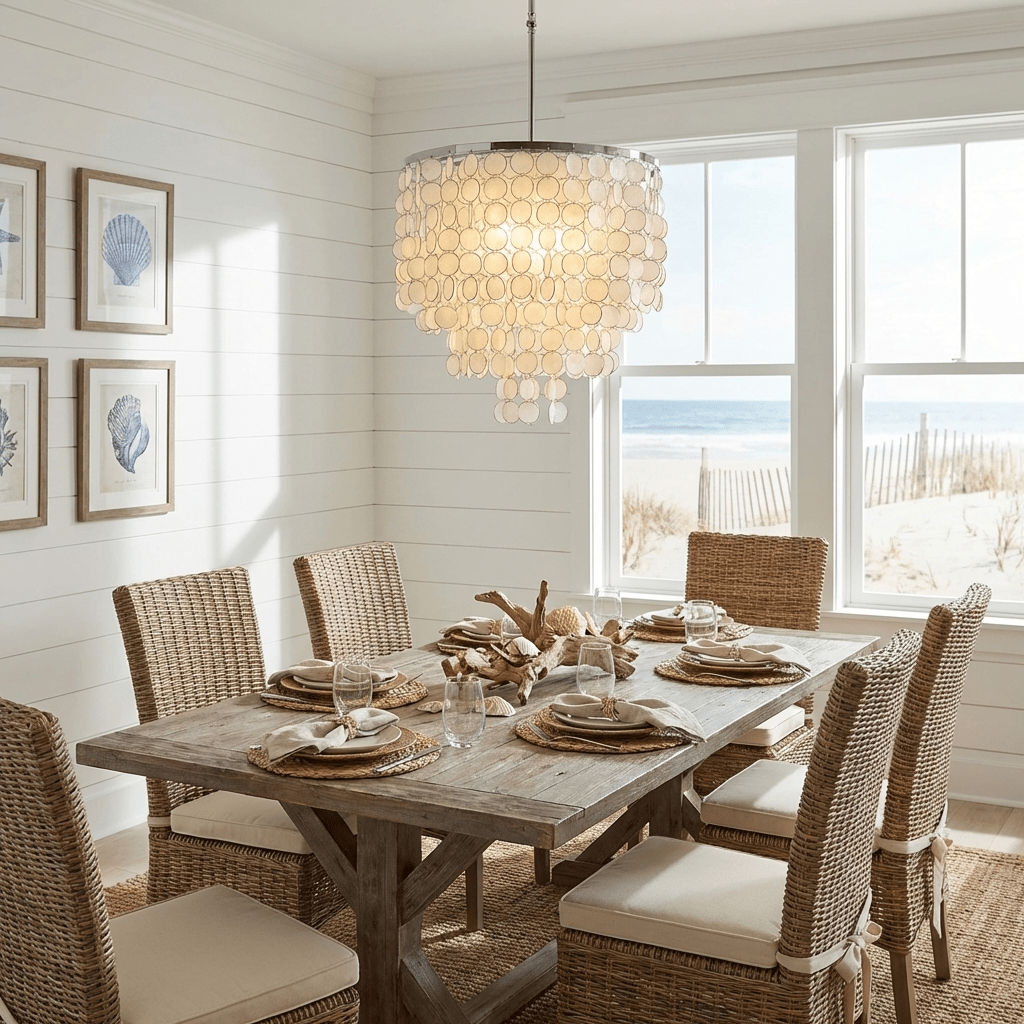 Pearl Shell Chandelier by Bling Lighting Studio