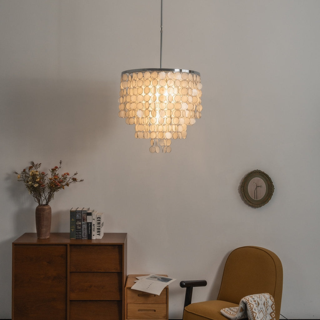 Pearl Shell Chandelier by Bling Lighting Studio