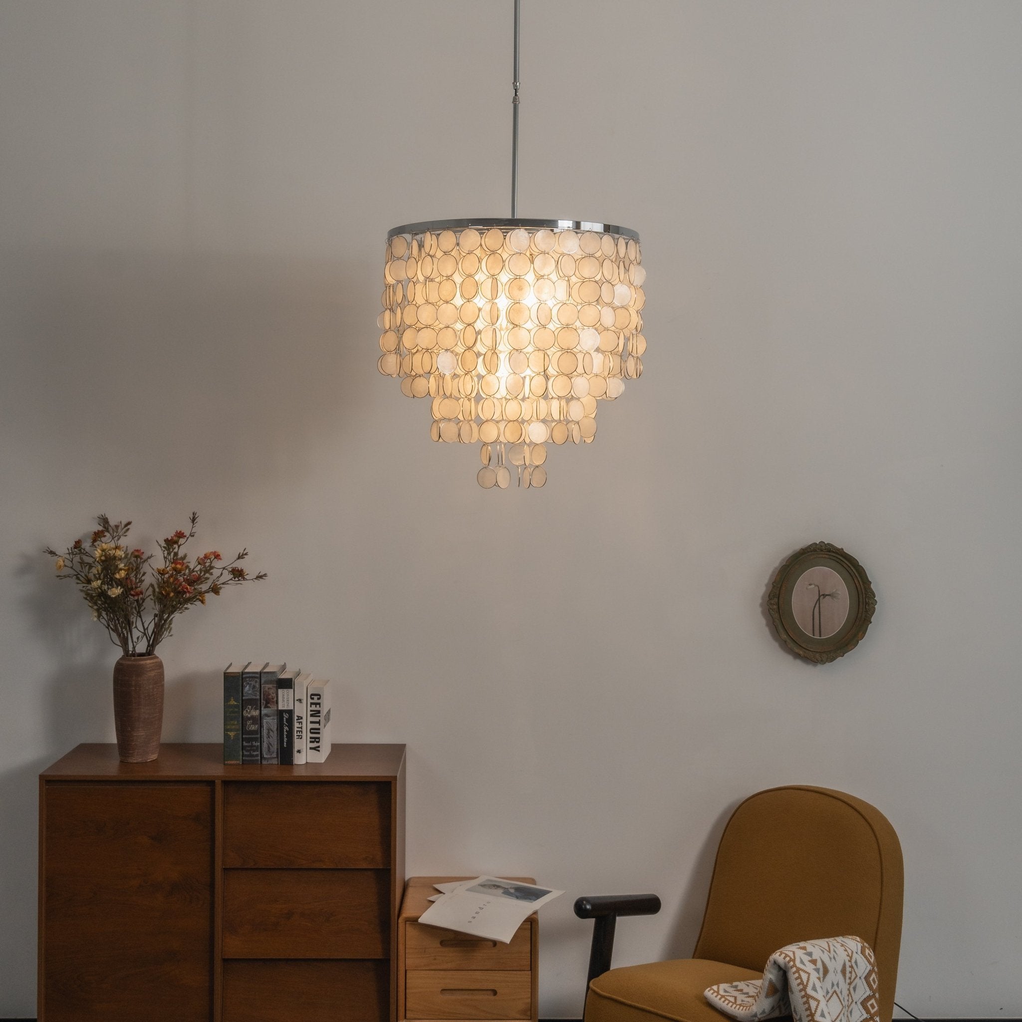 Pearl Shell Chandelier by Bling Lighting Studio