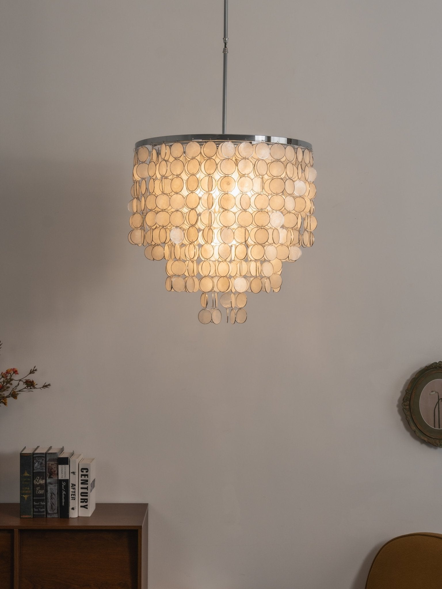 Pearl Shell Chandelier by Bling Lighting Studio