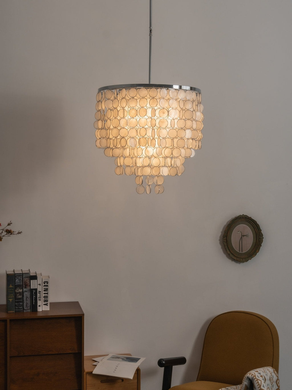 Pearl Shell Chandelier by Bling Lighting Studio