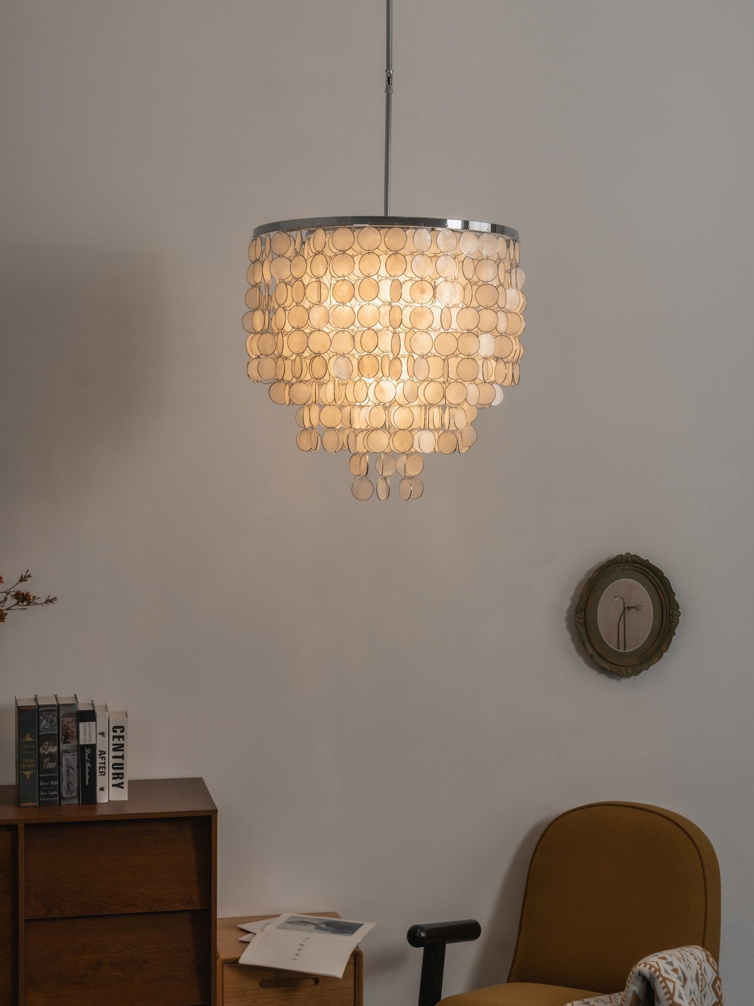 Pearl Shell Chandelier by Bling Lighting Studio