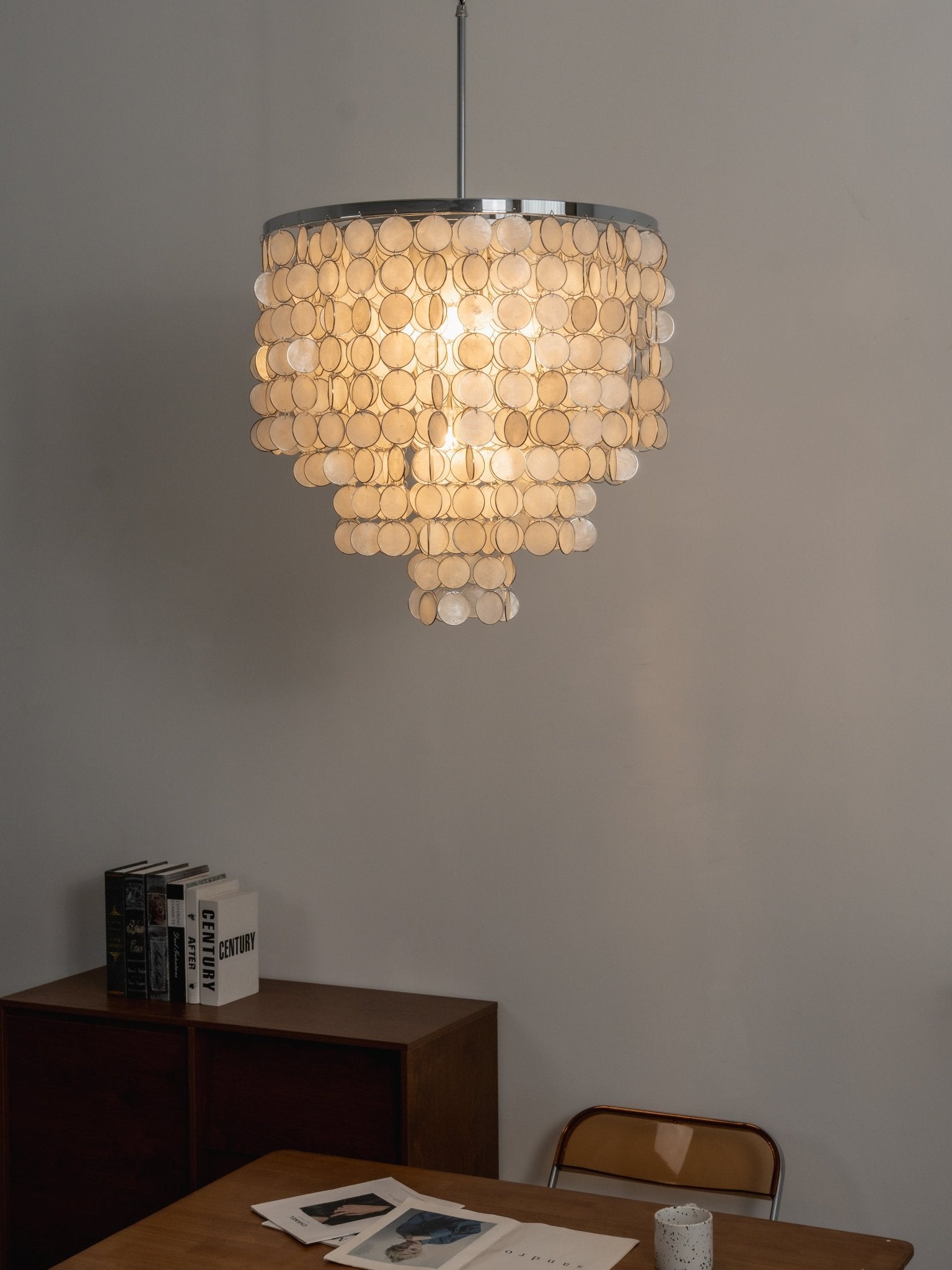 Pearl Shell Chandelier by Bling Lighting Studio