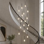 Pely Modern Crystal Stairway Chandelier