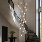 Pely Modern Crystal Stairway Chandelier