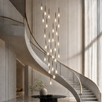 Pely Modern Crystal Stairway Chandelier