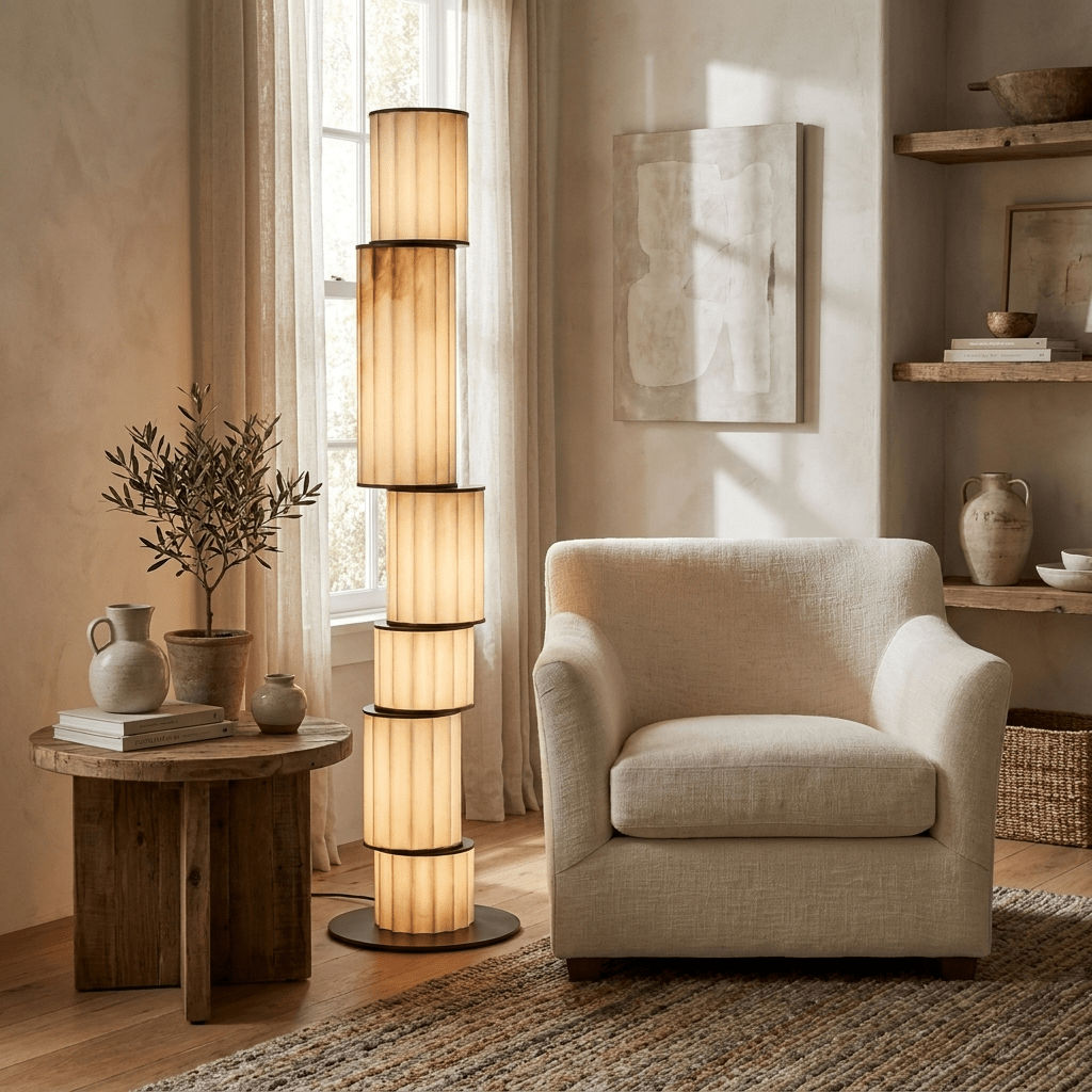 Pillar Alabaster Floor Lamp by Bling Lighting Studio