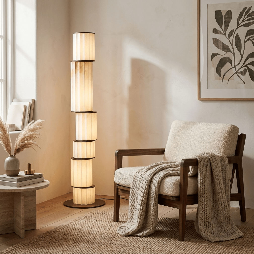 Pillar Alabaster Floor Lamp by Bling Lighting Studio