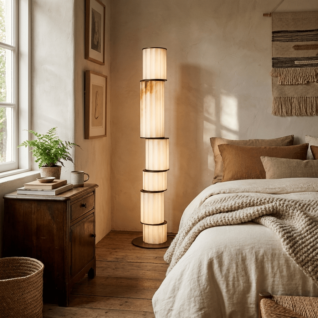 Pillar Alabaster Floor Lamp by Bling Lighting Studio