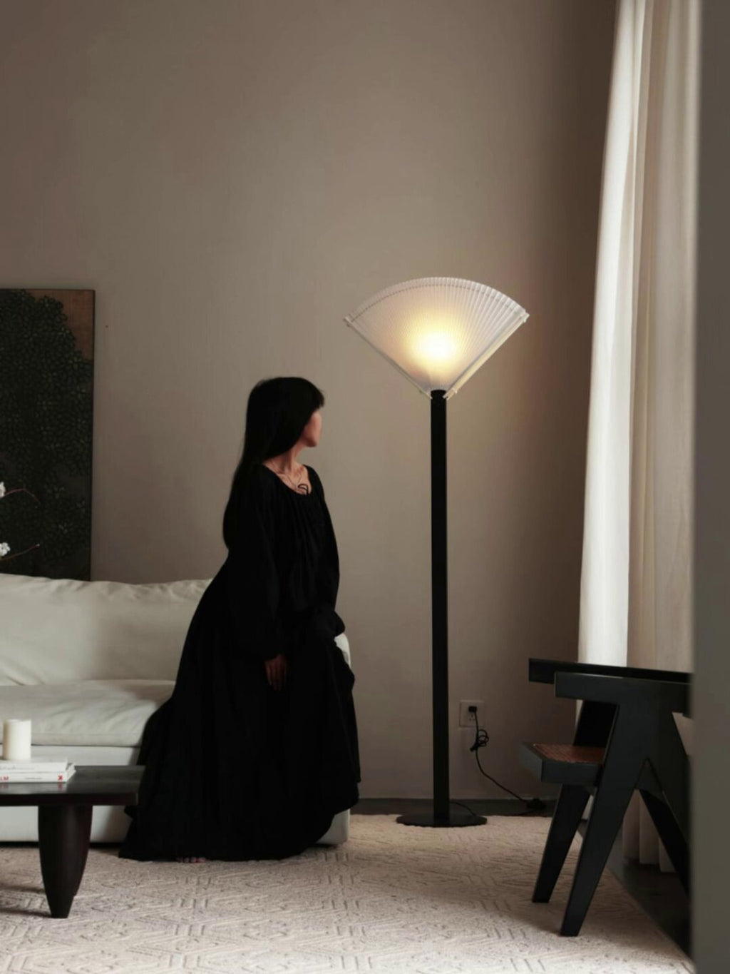 Pleated Fan Floor Lamp by Bling Lighting Studio