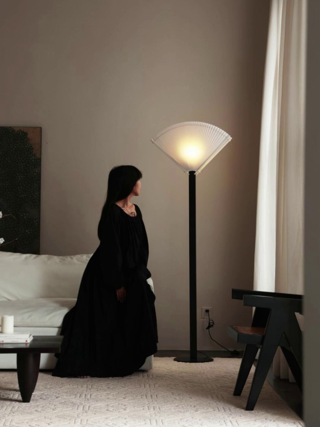 Pleated Fan Floor Lamp by Bling Lighting Studio