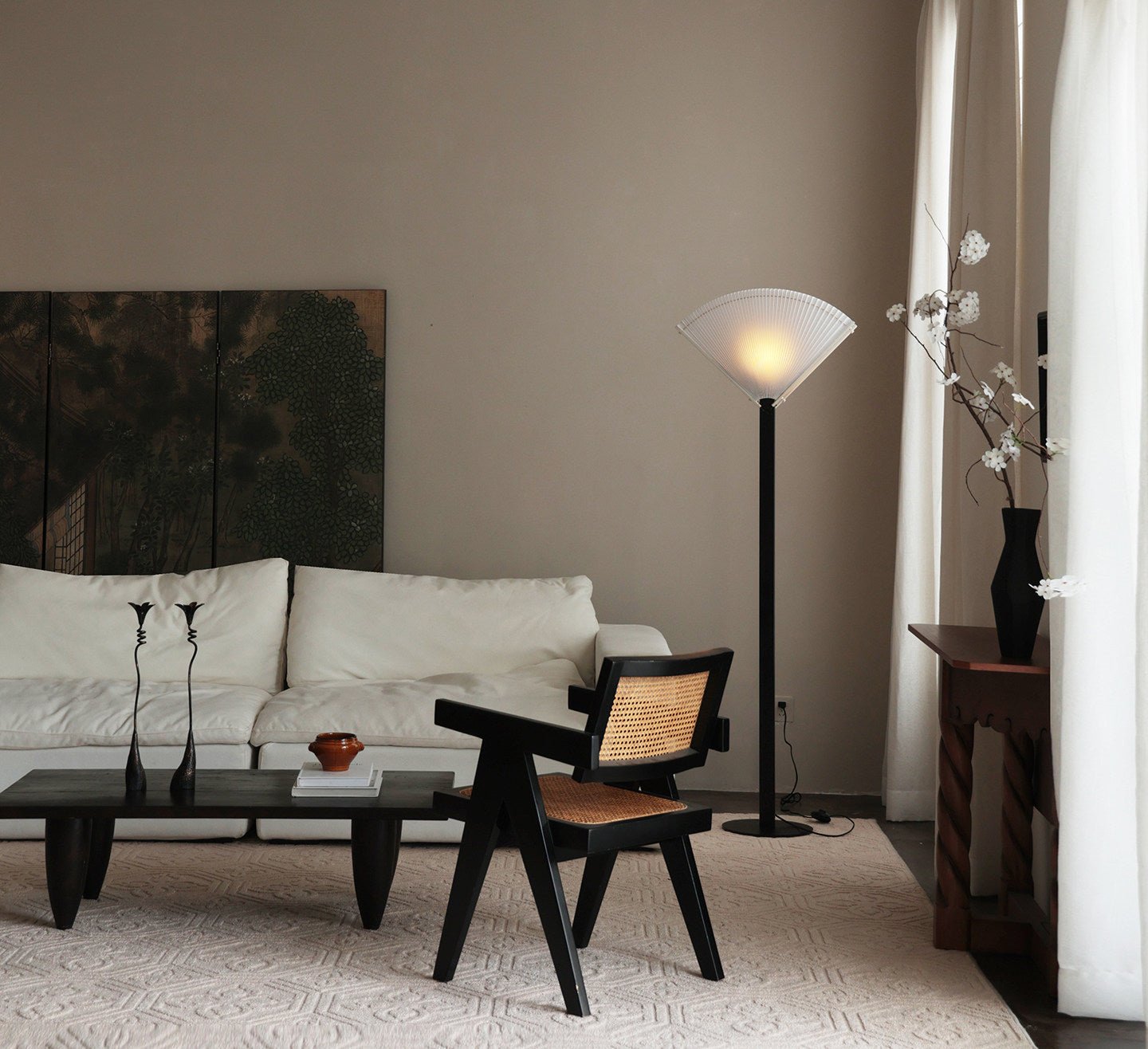 Pleated Fan Floor Lamp by Bling Lighting Studio