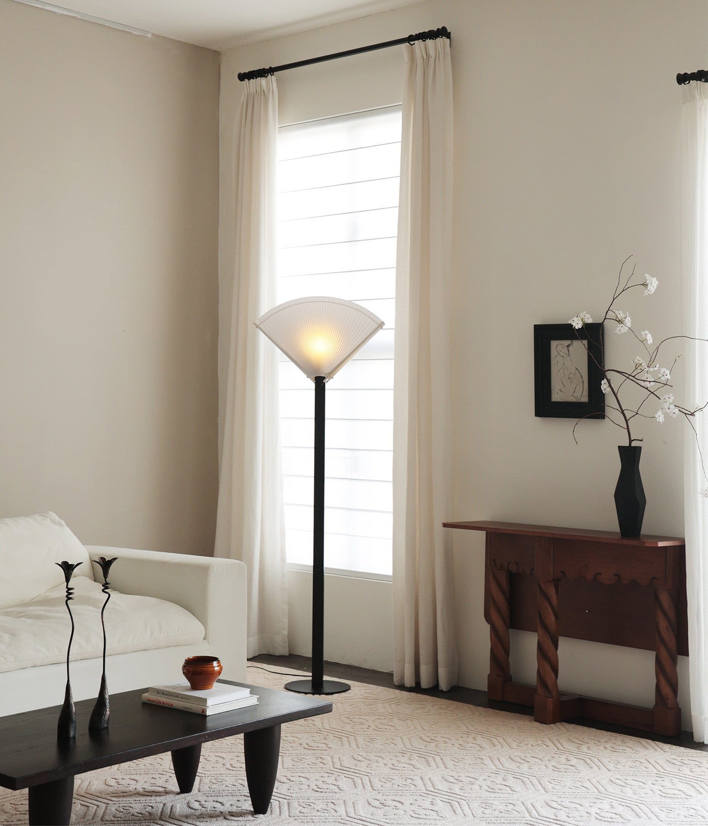 Pleated Fan Floor Lamp by Bling Lighting Studio