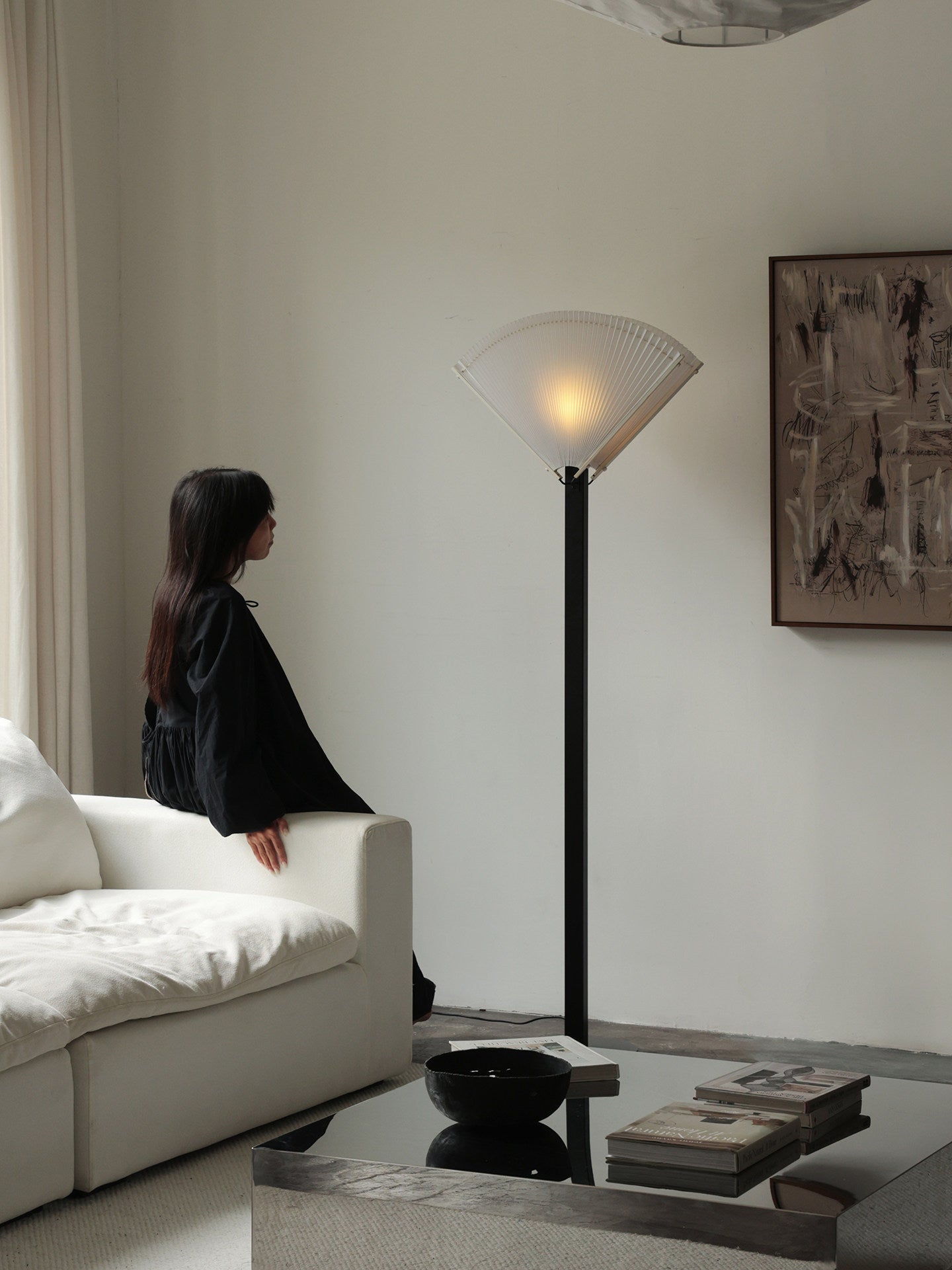 Pleated Fan Floor Lamp by Bling Lighting Studio