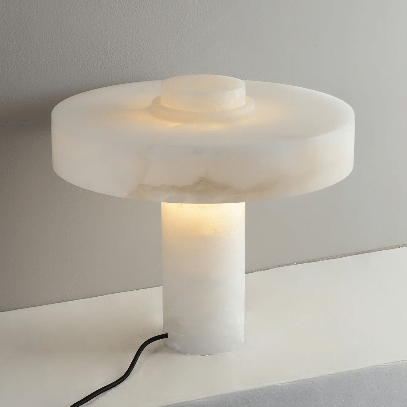 Plinth Alabaster Table Lamp by Bling Lighting Studio