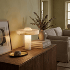 Plinth Alabaster Table Lamp by Bling Lighting Studio