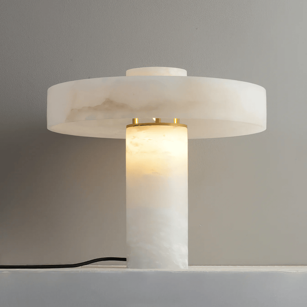 Plinth Alabaster Table Lamp by Bling Lighting Studio