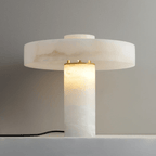 Plinth Alabaster Table Lamp by Bling Lighting Studio