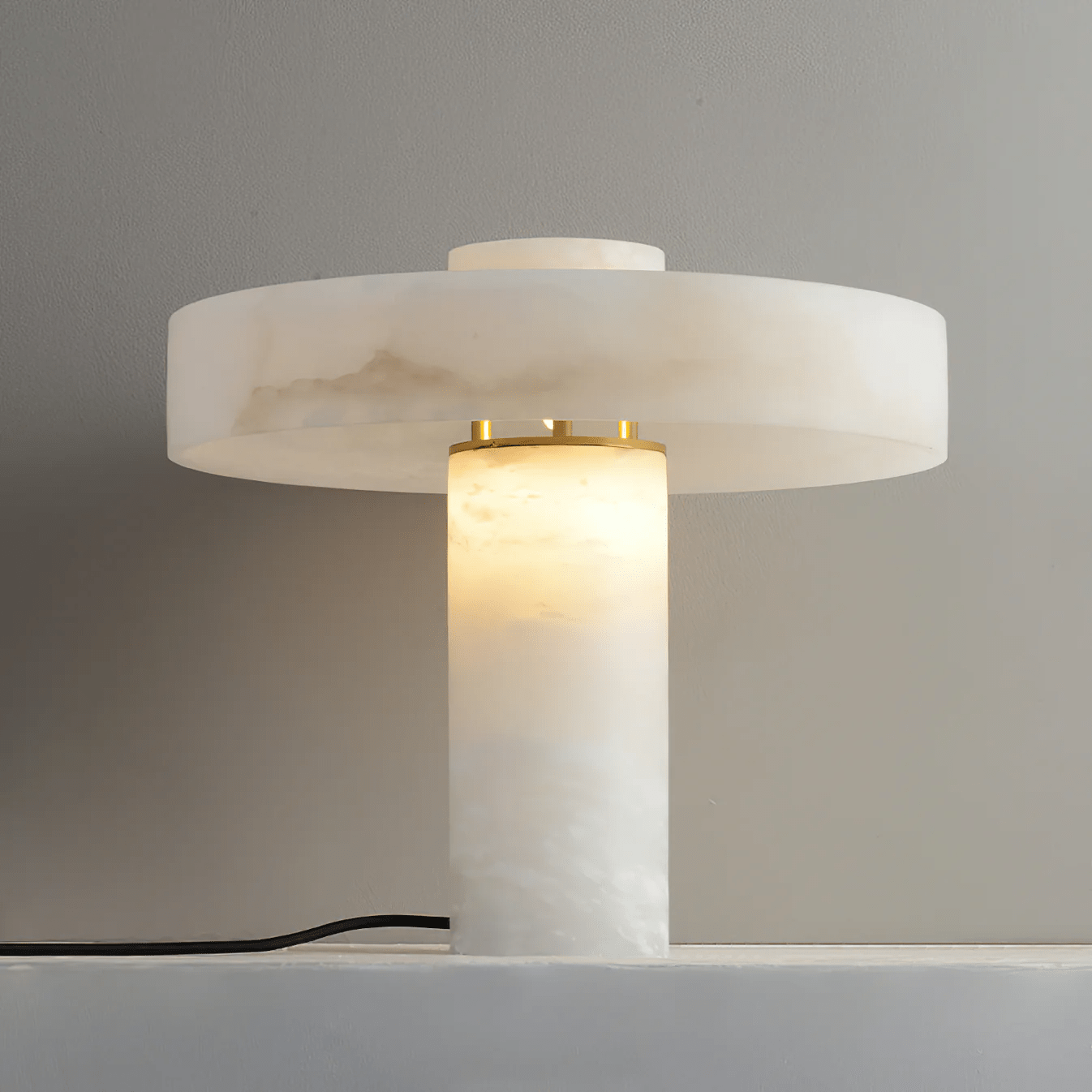 Plinth Alabaster Table Lamp by Bling Lighting Studio