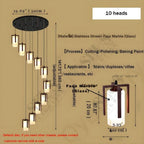Polin Modern Faux Marble Stair Chandelier for high ceiling staircase and foyer lighting