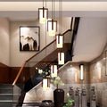 Polin Modern Faux Marble Stair Chandelier for high ceiling staircase and foyer lighting