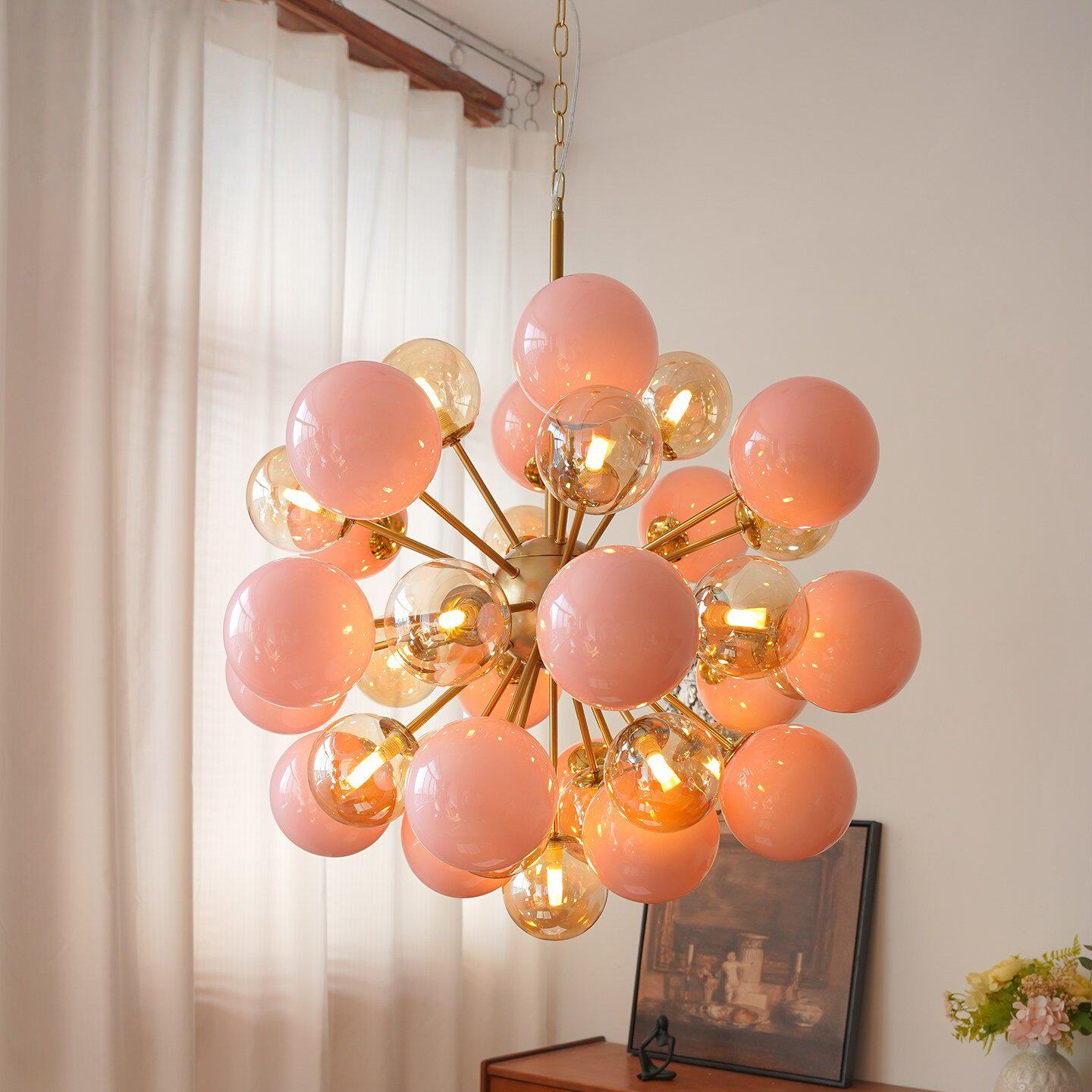 Pomelia Murano Glass Globe Sputnik Chandelier by Bling Lighting Studio