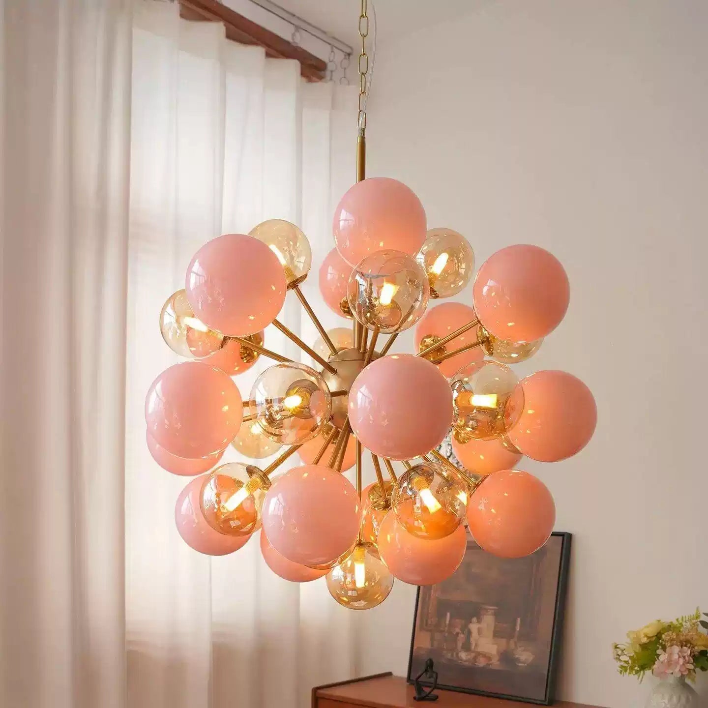 Pomelia Murano Glass Globe Sputnik Chandelier by Bling Lighting Studio