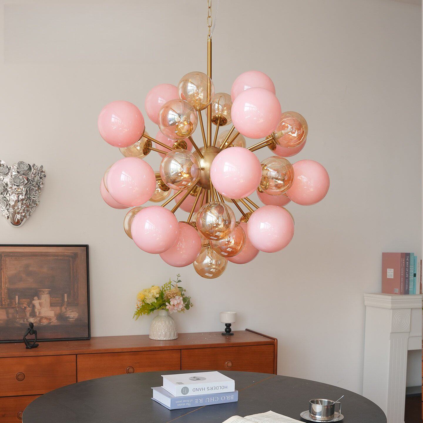 Pomelia Murano Glass Globe Sputnik Chandelier by Bling Lighting Studio