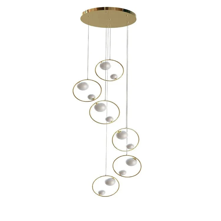 Postmodern Ring Pendant Light for Staircase for high ceiling staircase and foyer lighting