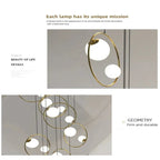 Postmodern Ring Pendant Light for Staircase for high ceiling staircase and foyer lighting
