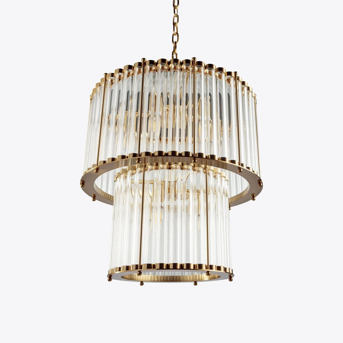 The Double Monza Chandelier – 2 Sizes Available chandelier in a tall interior